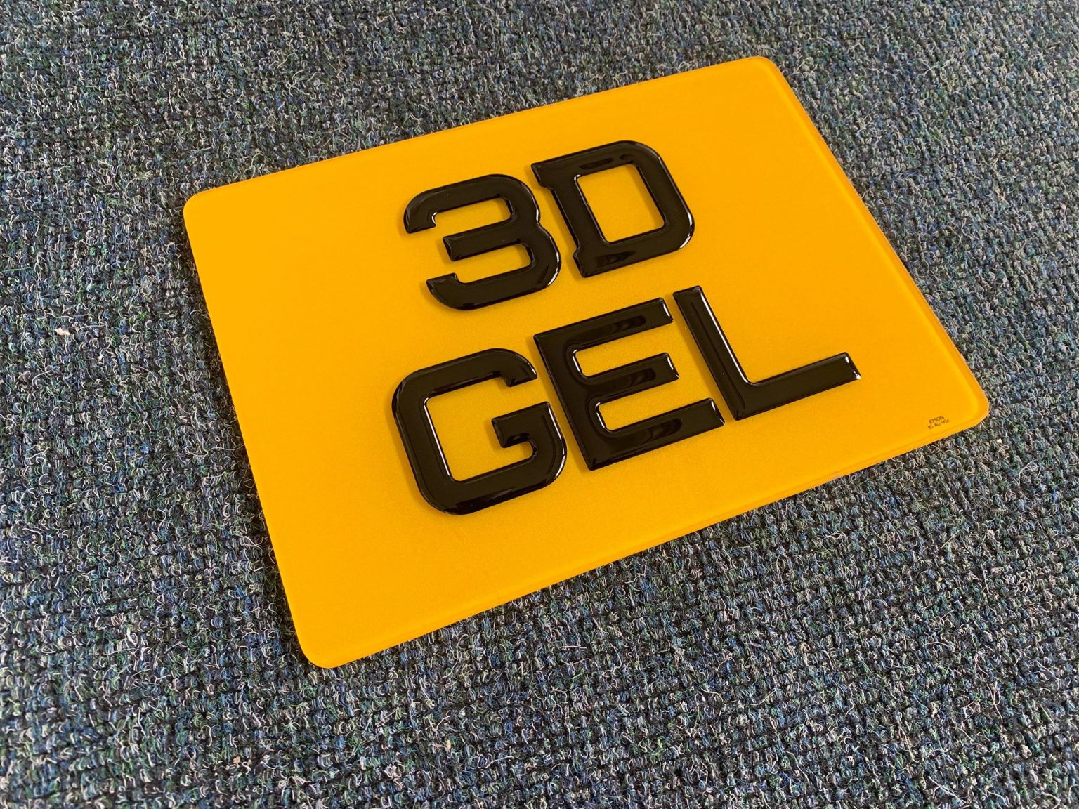 3D Gel Bike Plate in Metro Font 50mm- Gloss Black Finish – Prestige Plates