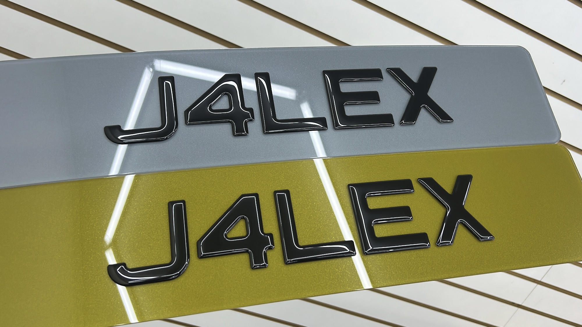 3D Gel Number Plates in Metro Font 60mm- Gloss Black (TINTED PLATES) - Image 5