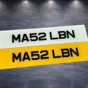 Metro Font Number Plates 50MM Size (1x Front & 1x Rear)