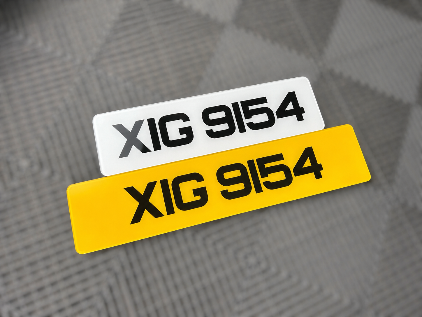 Metro Font Number Plates (1x Short Front & 1x Normal Rear Plate)