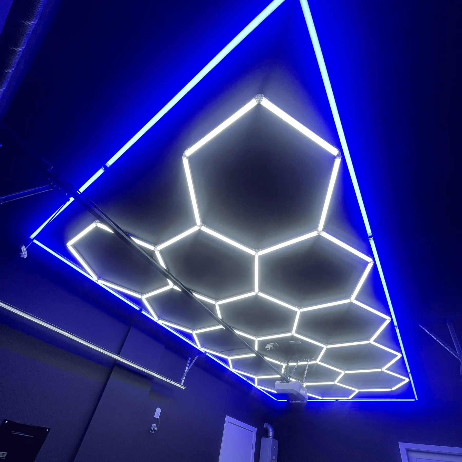 LED Hexagon Lighting 6500K Super Bright- 14-HEX + Blue Border - Image 4