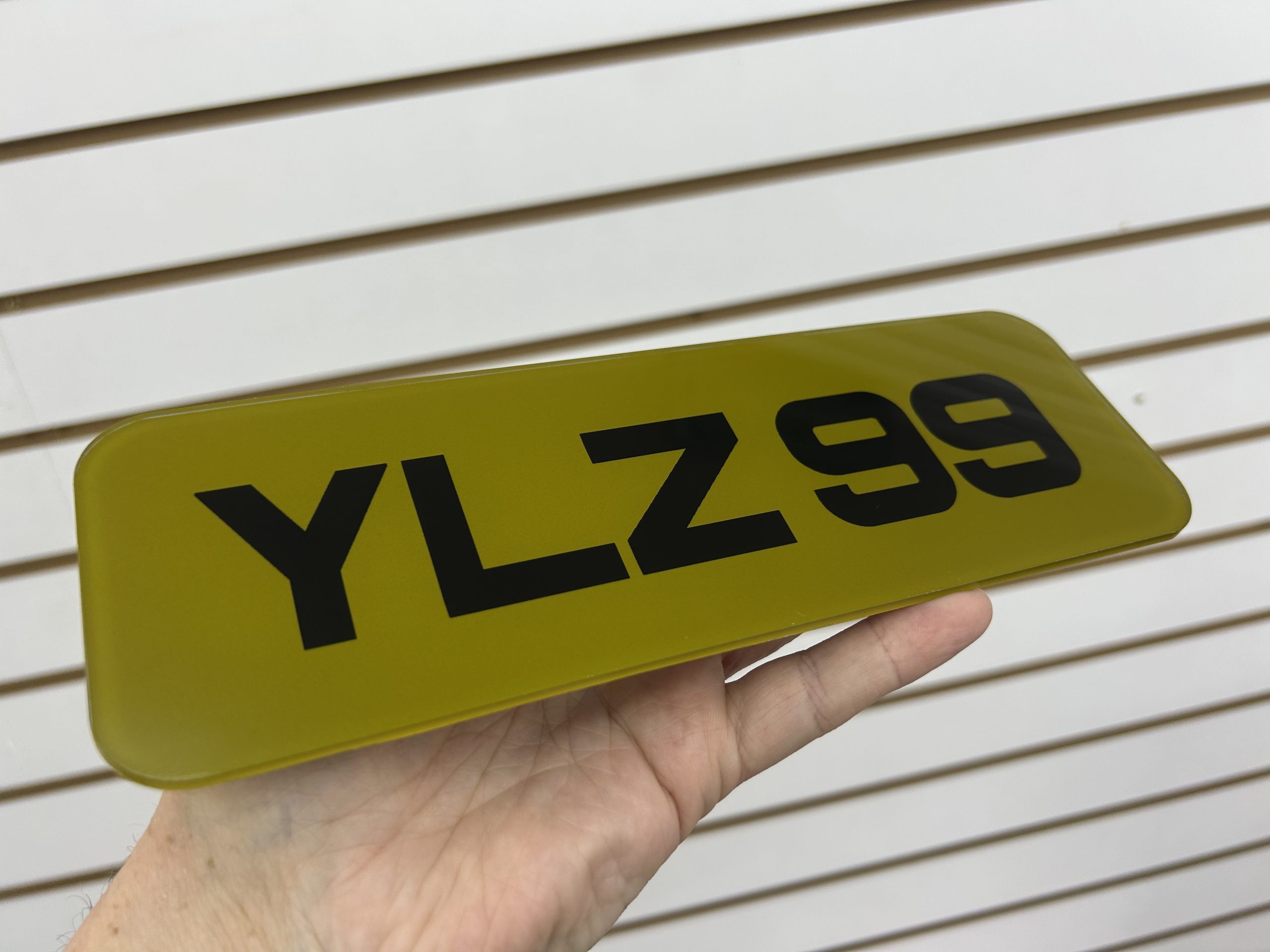 Tinted Metro Font Bike Number Plate 9x3 - Image 2