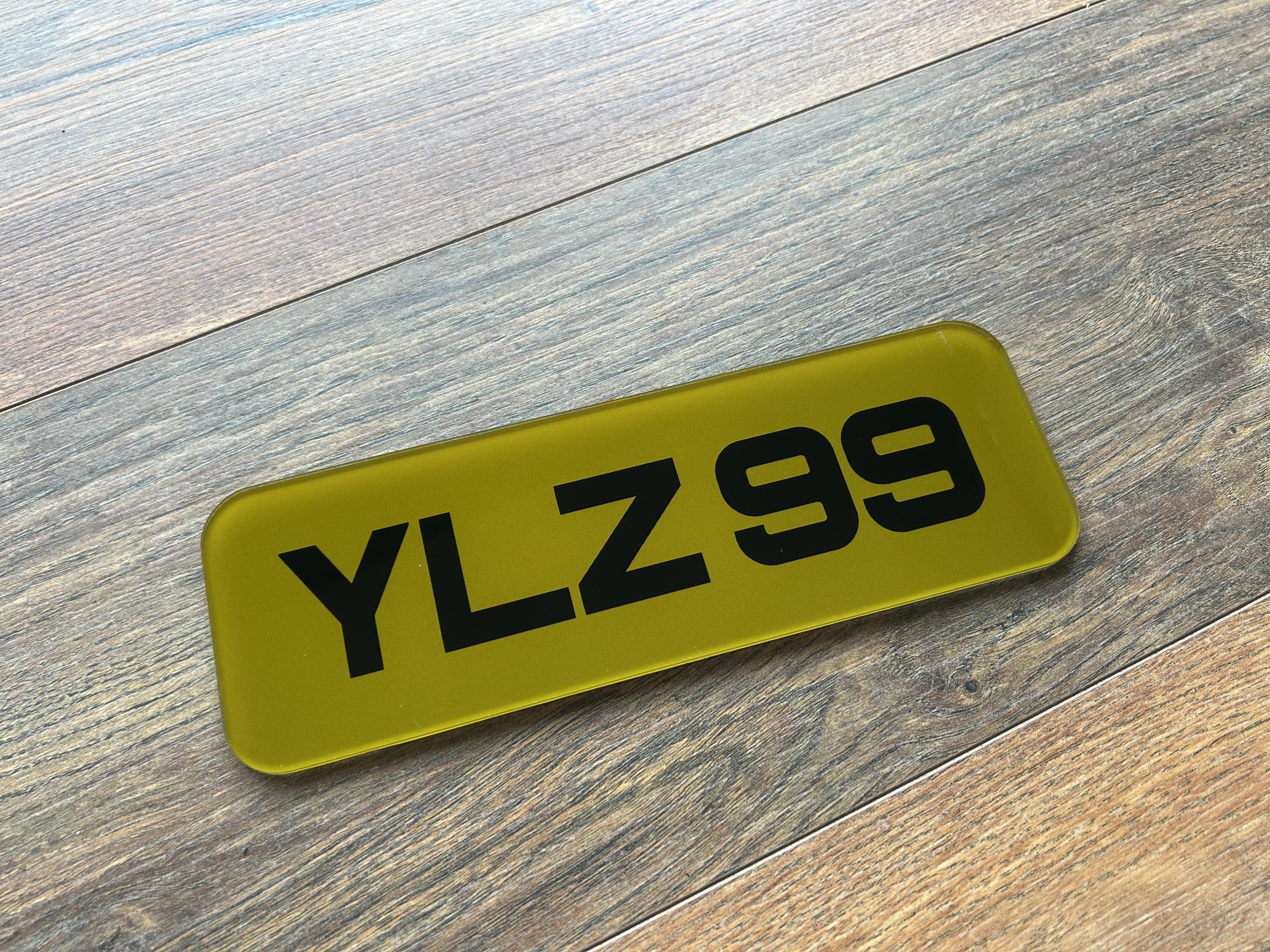Tinted Metro Font Bike Number Plate 9x3