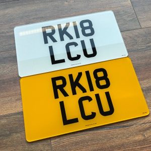 Charles Wright Font Number Plates - 13x7 Japanese Import (1x Front & 1x Rear)